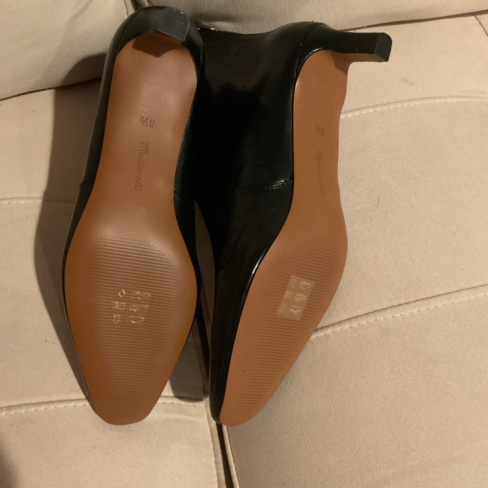 Madewell Glossy Leather Black Heeled Boots - Picture 5 of 6